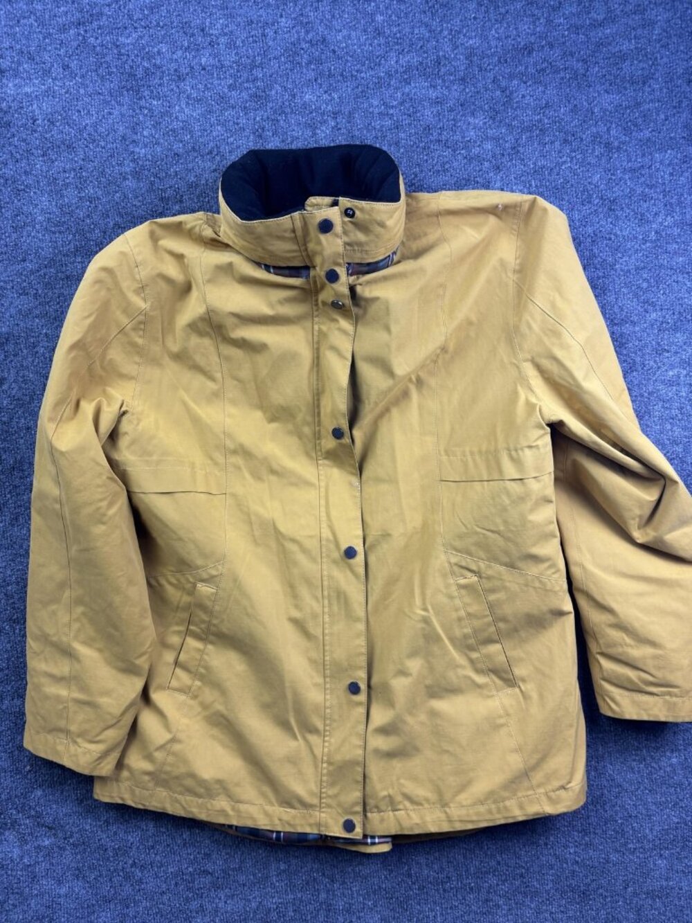 Pendleton Jacket Womens Large Yellow Canvas Hooded‎ Lined Full Zip Parka Outdoor